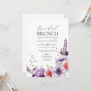 Invitation Fête des mariées Brunch Floral Purple Fig Fruit