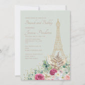 Invitation Fête des mariées Brunch Paris Tour Eiffel français (Devant)
