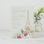 Invitation Fête des mariées Brunch Paris Tour Eiffel français (Debout devant)
