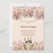 Invitation Fête des mariées brunch rose beige crème (Devant)