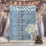 Invitation Fête des mariées Brunch Rustique Floral Jar Dusty<br><div class="desc">Brunch & Bubbly Rustic Baby's Breath Floral Mason Jar Dusty Blue Barn Wood Bridal Shower Invitations.</div>