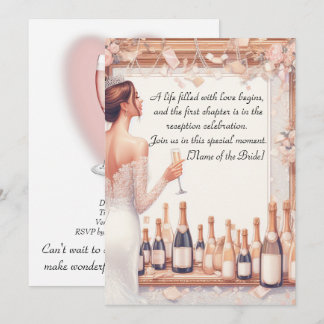 Invitation "Fête des mariées Bubbly Champagne Célébration