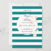 Invitation Fête des mariées Bubbly Polka Dot  turquoise (Devant)