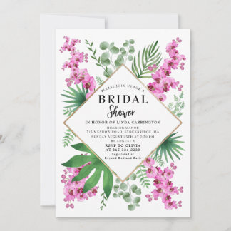 Invitation Fête des mariées budgétaire Aquarelle florale trop