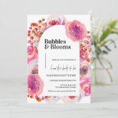 Invitation Fête des mariées bulles et fleurs (Debout devant)
