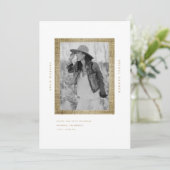 Invitation Fête des mariées Burlap photo B/W moderne (Debout devant)