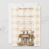 Invitation Fête des mariées café français neutre (Devant)