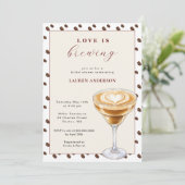 Invitation Fête des mariées café moderne (Debout devant)