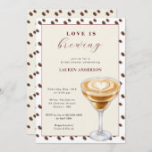 Invitation Fête des mariées café moderne (Devant / Derrière)