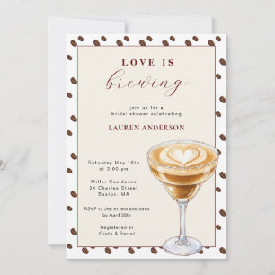 Invitation Fête des mariées café moderne