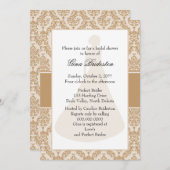 Invitation Fête des mariées Camel Damask (Devant / Derrière)