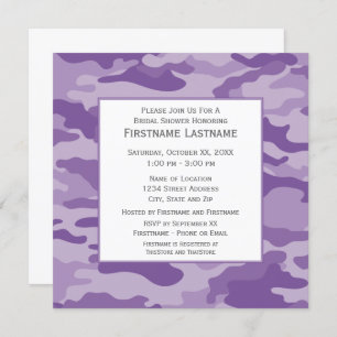Invitation Fête des mariées Camo ou partie d'engagement