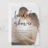 Invitation Fête des mariées cardiaque minimaliste manuscrite (Devant)