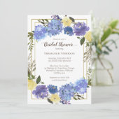 Invitation Fête des mariées Carolina Classic Bleu Floral (Debout devant)