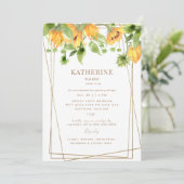 Invitation Fête des mariées Cascade de tournesol aquarelle (Debout devant)