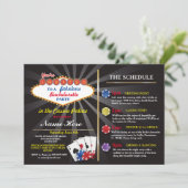 Invitation Fête des mariées Casino Vegas Itinéraire Bachelore (Debout devant)