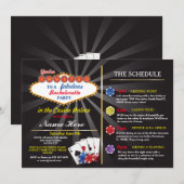 Invitation Fête des mariées Casino Vegas Itinéraire Bachelore (Devant / Derrière)