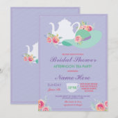 Invitation Fête des mariées Casquette Bachelorette Tea Party  (Devant / Derrière)