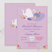 Invitation Fête des mariées Casquette Bachelorette Tea Party (Devant / Derrière)