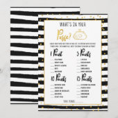 Invitation Fête des mariées ce qui est dans votre jeu de bour (Devant / Derrière)