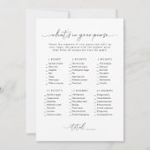 Invitation Fête des mariées Ce qu'il y a dans votre sac (Devant)