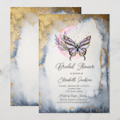 Invitation Fête des mariées céleste à papillon de lune (Devant / Derrière)