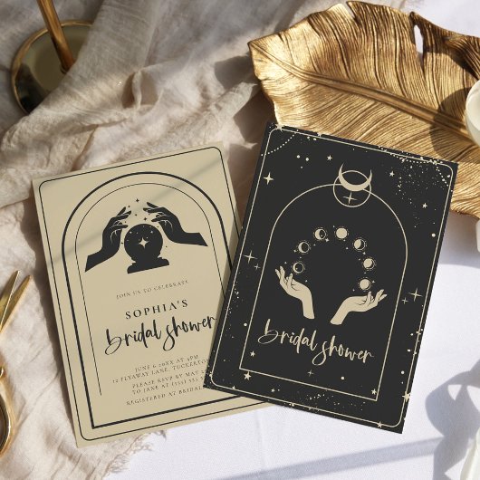 Invitation Fête des mariées céleste mystique du Tarot zodiaqu