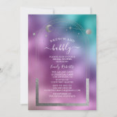 Invitation Fête des mariées céleste Turquoise cosmique violet (Devant)