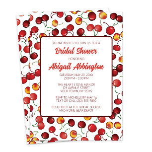 Invitation Fête des mariées cerises