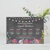 Invitation Fête des mariées Chalk Coral Itinéraire Bacheloret (Debout devant)