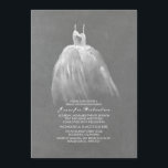 Invitation Fête des mariées Chalkboard Élégant Vintage Gown<br><div class="desc">invitation à la douche nuptiale mariage gown avec l'élégante aquarelle design. Invitation parfait pour la future mariée moderne mais vintage qui aime le style unique et créatif. Voir les éléments correspondants ici : https://www.zazzle.com/collections/chalkboard_dreamy_bridal_shower_products-119901665443763426— Tous les éléments de conception créés par Jinaiji.</div>