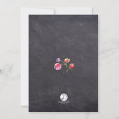 Invitation Fête des mariées, Chalkboard, Fleur de peinture à  (Dos)