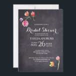 Invitation Fête des mariées, Chalkboard, Fleur de peinture à<br><div class="desc">"Bienvenue aux invités à la célébration de l'amour et de l'union avec notre Fête des mariées Chalkboard Waterpaint Flower Invitation. Cette invitation est une oeuvre d'art, combinant le charme délicat et capricieux des fleurs de peinture à l'eau avec l'élégance rustique d'un arrière - plan en damier, créant une première impression...</div>