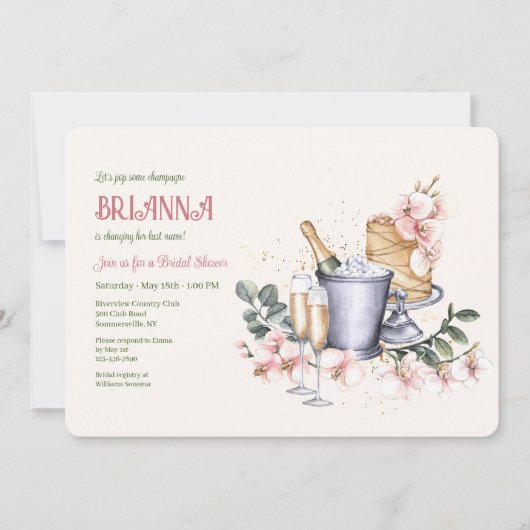 Invitation Fête des mariées Champagne (Devant)