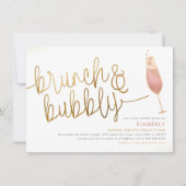 Invitation Fête des mariées Champagne Brunch & Bubbly Waterco (Devant)