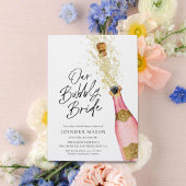 Invitation Fête des mariées Champagne Bubbly rose