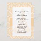 Invitation Fête des mariées Champagne Damask (Devant / Derrière)