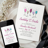 Invitation Fête des mariées Champagne de Bride Bubbly