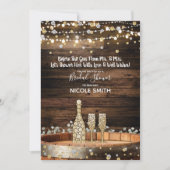 Invitation Fête des mariées champagne en tonneau rustique (Devant)