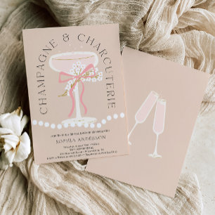 Invitation Fête des mariées Champagne et Charcuterie