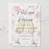 Invitation Fête des mariées Champagne moderne Petals & Prosec (Devant)