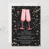 Invitation Fête des mariées Champagne rose (Devant)