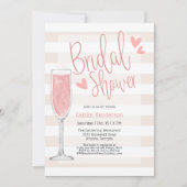 Invitation Fête des mariées Champagne rose (Devant)