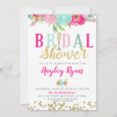 Invitation Fête des mariées Champagne Rose et Fleurs de Monna (Devant)