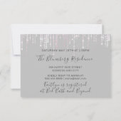 Invitation Fête des mariées Champaigne Verre Bulles Gris Rose (Dos)