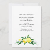 Invitation Fête des mariées Changement de plan Lemons Green (Dos)