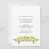 Invitation Fête des mariées Changement de plan Lemons Green (Dos)