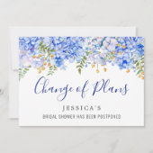 Invitation Fête des mariées Changement de plans Blue Hydrange (Devant)