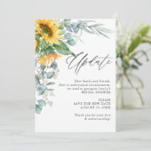 Invitation Fête des mariées Changement de plans Tournesol Euc (Debout devant)