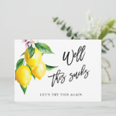 Invitation Fête des mariées Changer la date Lemons Green (Debout devant)